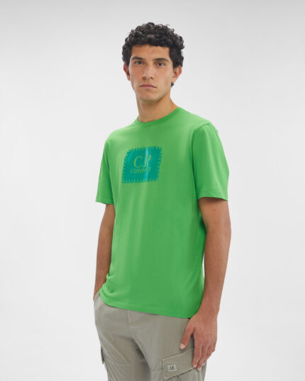 Majica sa kratkim rukavima zelena štampa-1