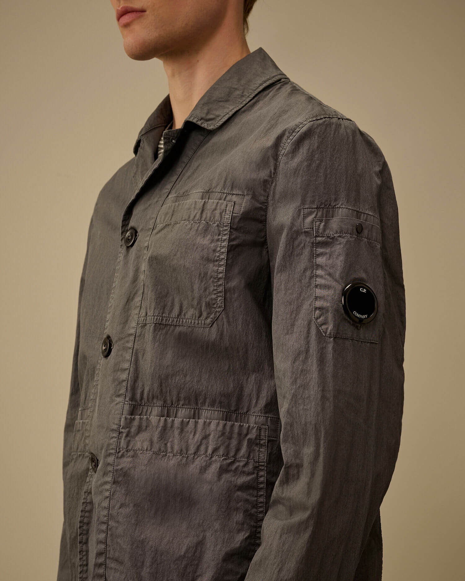 CP Company 50 Fili Wax lens overshirt jakna gunmetal-13