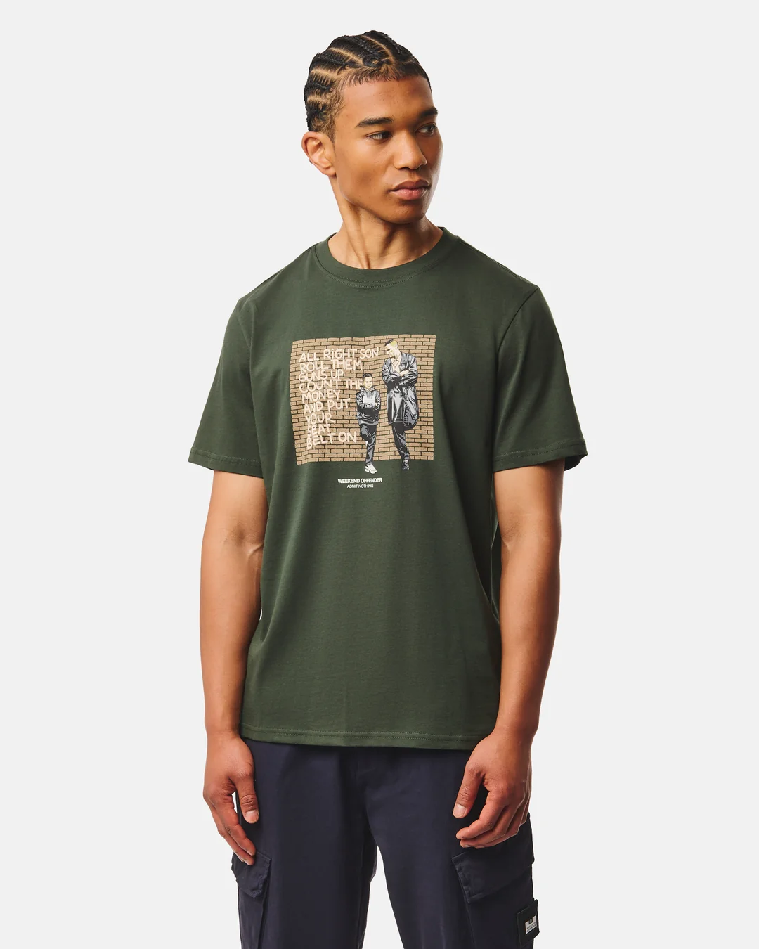 Weekend Offender Pater majica maslinasto zelena