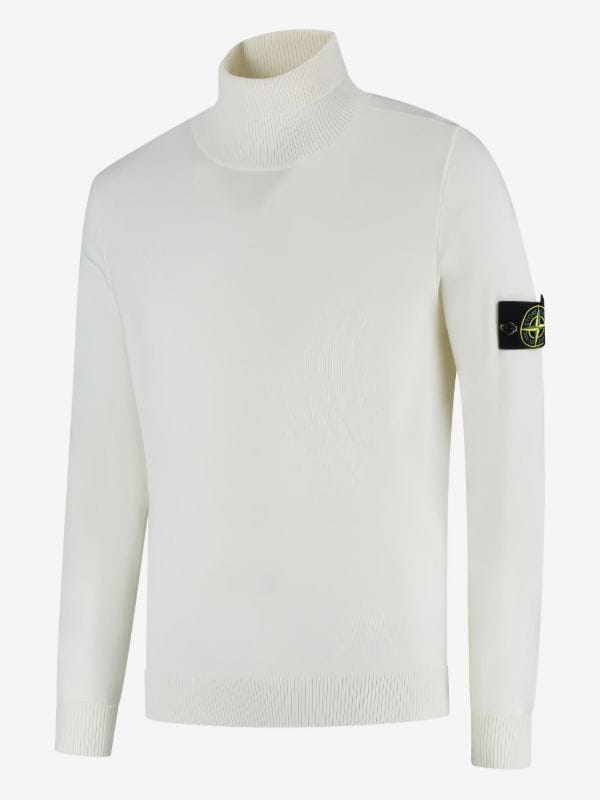Stone Island Wool rolka džemper beli