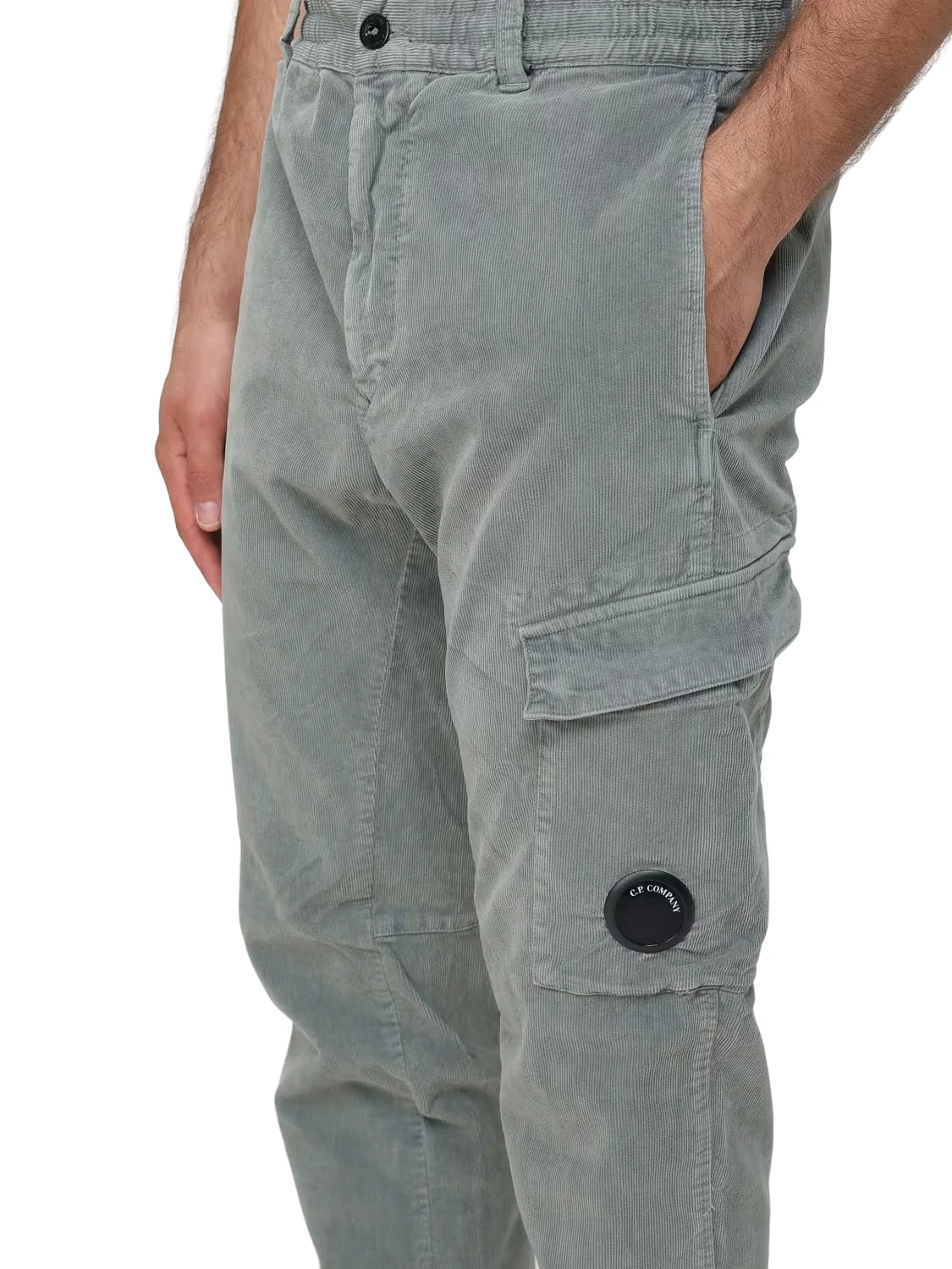 CP Company Corduroy lens pantalone castor gray