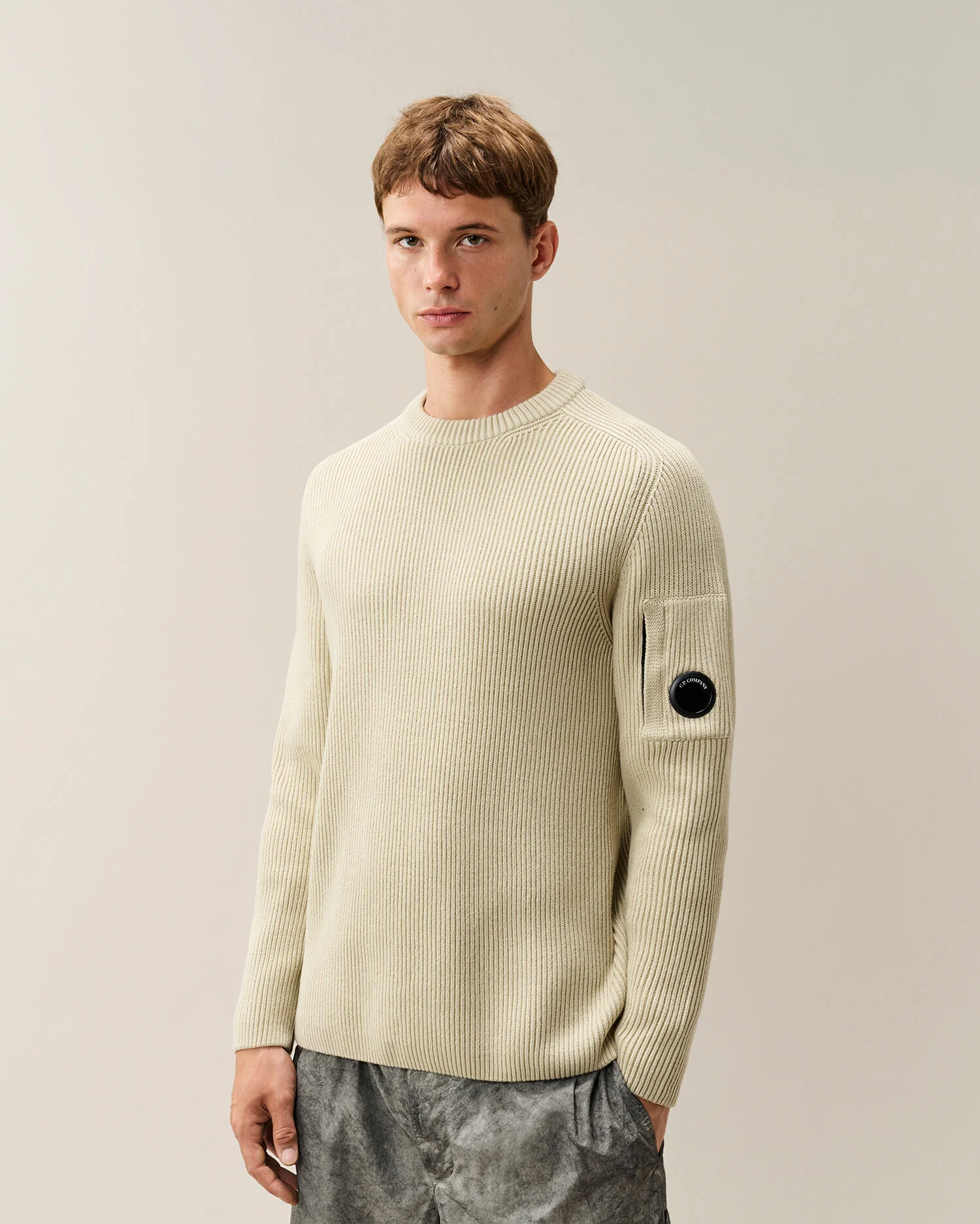 CP Company Full Rib džemper silver birch – dodatna slika