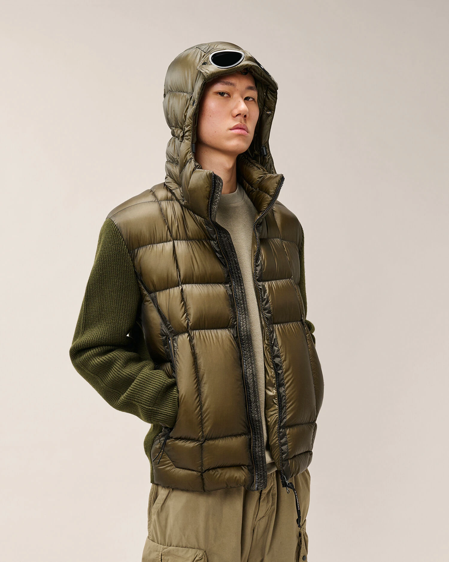 CP Company Merino Wool Goggle jakna maslinasto zelena – dodatna slika